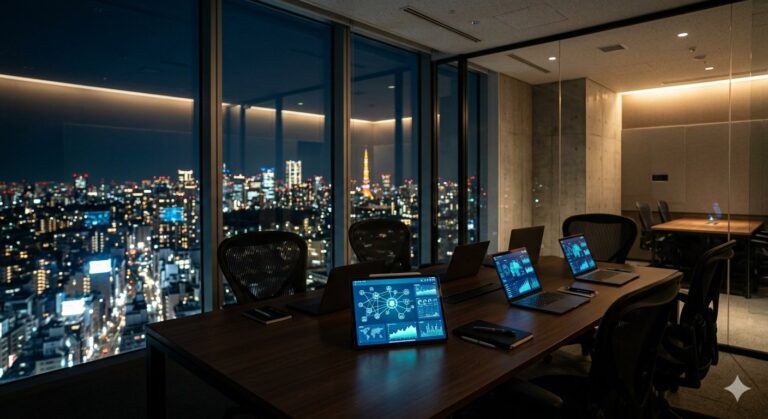不動産STO・フィンテックオフィスの夜景イメージ